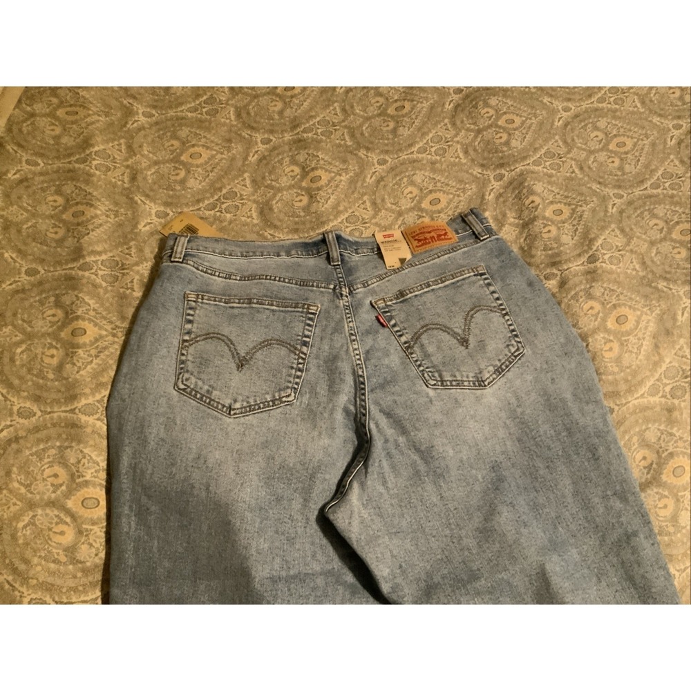 Levi's Premium Wedgie Straight High Rise Ripped Jeans Blue 18W - Picture 5 of 8